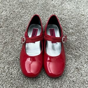 Girls red dress shoes